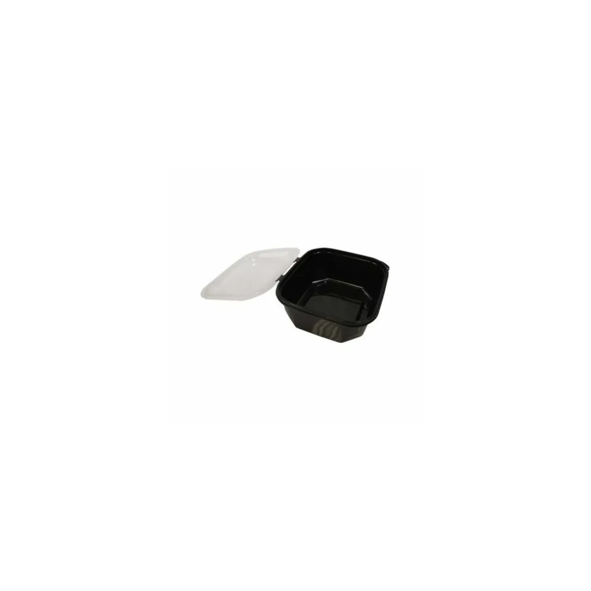 Boite à couvercle charnière pp noir 75 cl - par 288