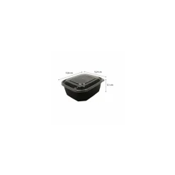 Boite à couvercle charnière pp noir 50 cl - par 408
