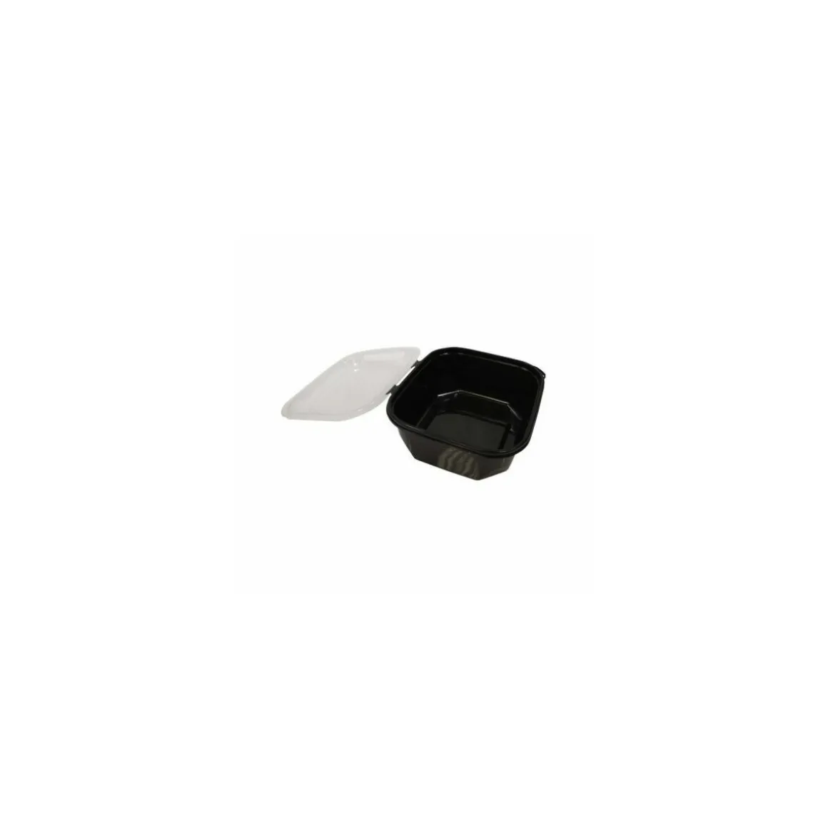 Boite à couvercle charnière pp noir 50 cl - par 408