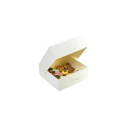 Boite pâtissière blanche en carton 22 x 22 x 8 cm - par 50