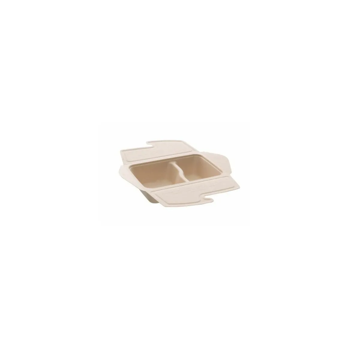 Boite rectangle pulpe 2 compartiments 80 cl - par 150
