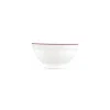 Bol à déjeuner verre trempé blanc/filet bordeaux 51cl ø 13,2 cm - par 6