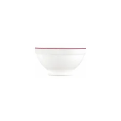 Bol à déjeuner verre trempé blanc/filet bordeaux 51cl ø 13,2 cm - par 6