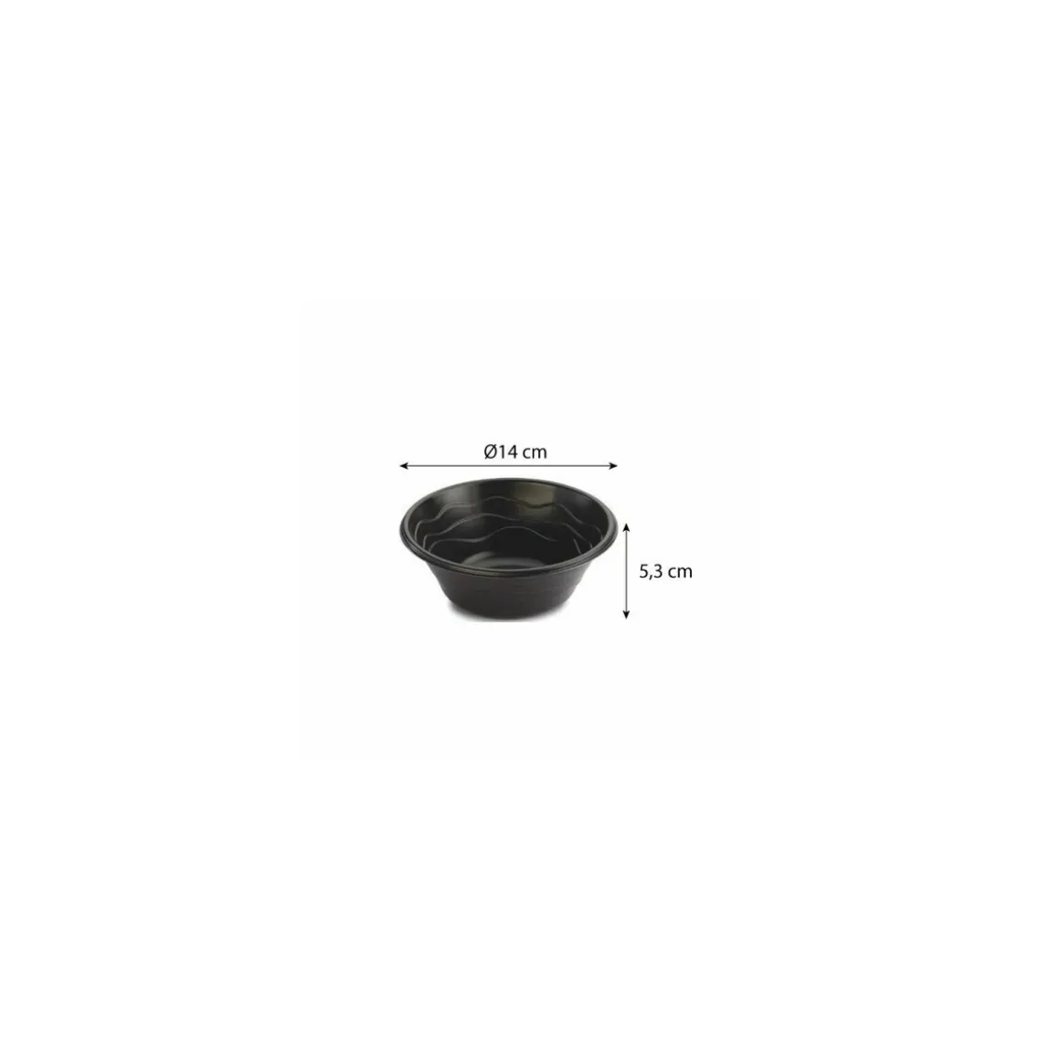 Bol rond PP noir ø 14 cm - par 20