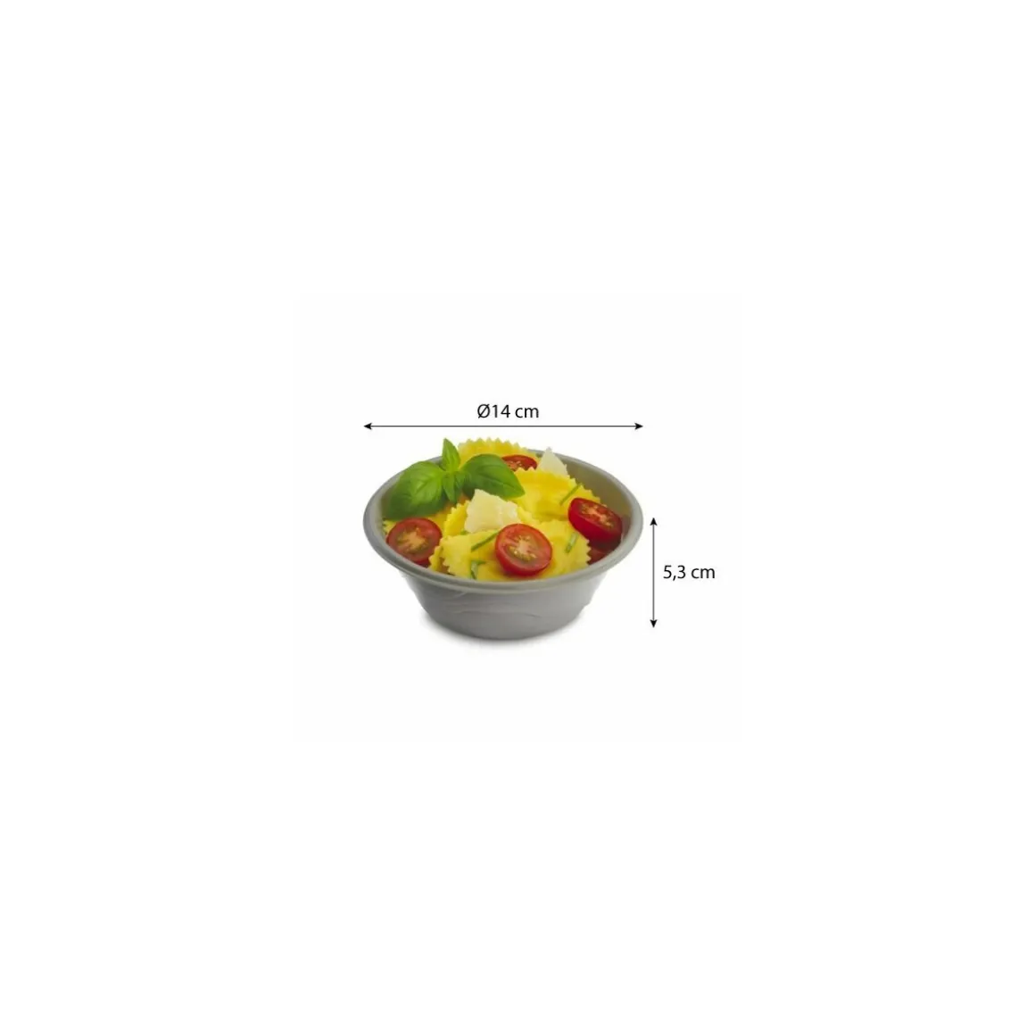 Bol rond PP taupe ø 14 cm - par 20