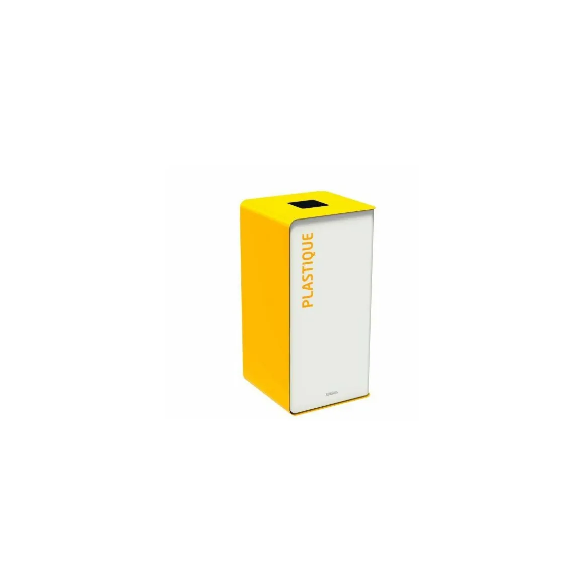 Borne de tri plastique cubatri blanc / jaune 75 L