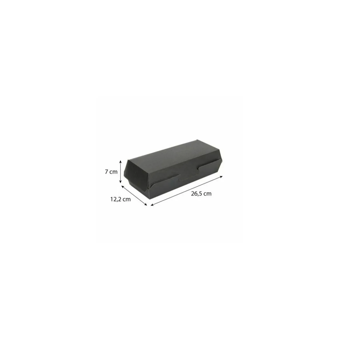 Boîte alimentaire rectangulaire kraft noir 2000 ml - par 50