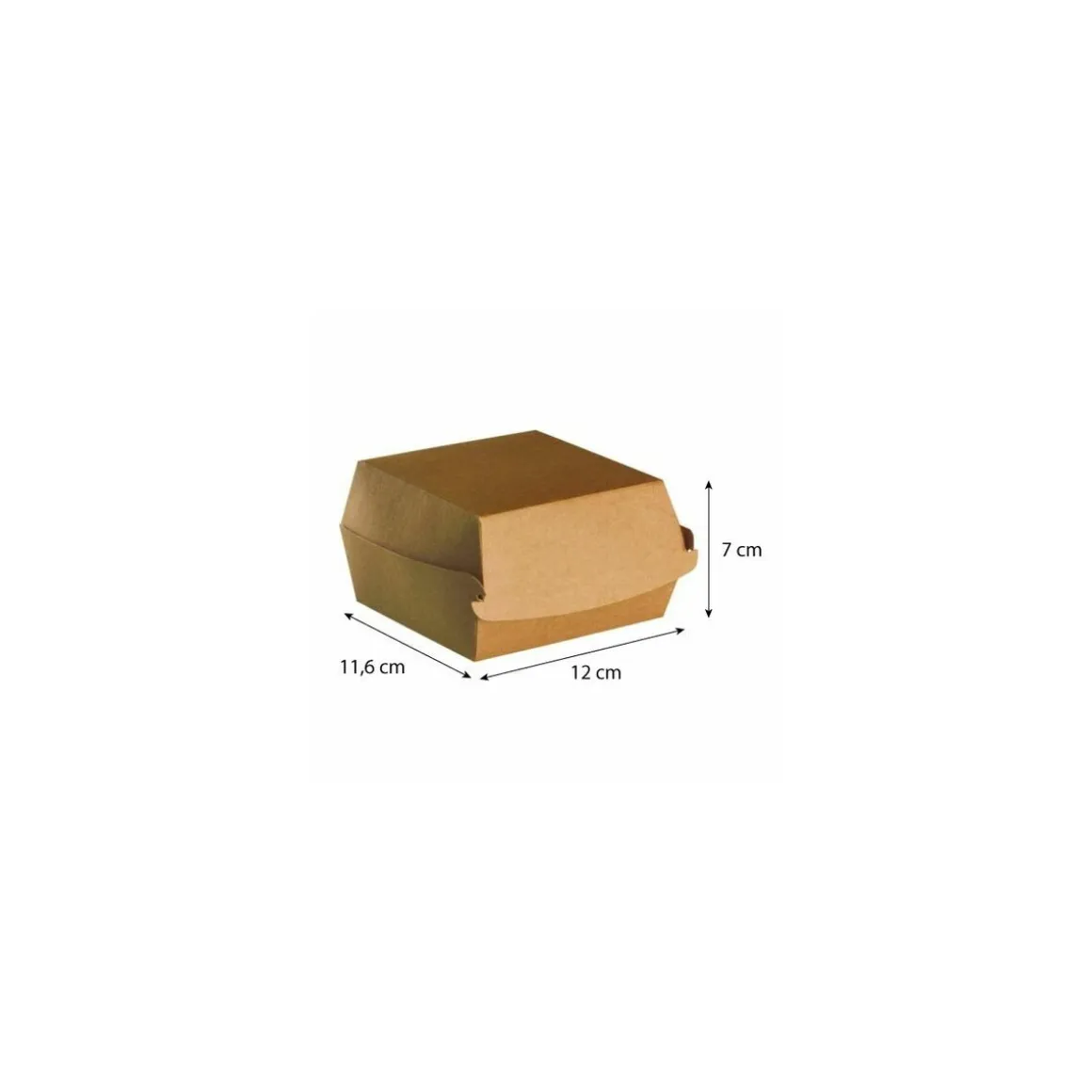 Boîte burger kraft brun 120 x 116 x 70 mm - par 100