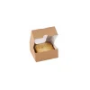 Boîte carton Kraft à fenêtre 140 x 140 x 60 mm - par 50