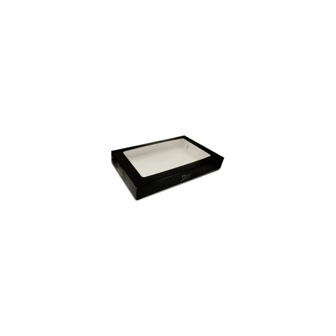 Boîte fenêtre "votre artisan" en carton noir 42,5 x 28,5 x 6 cm - par 25