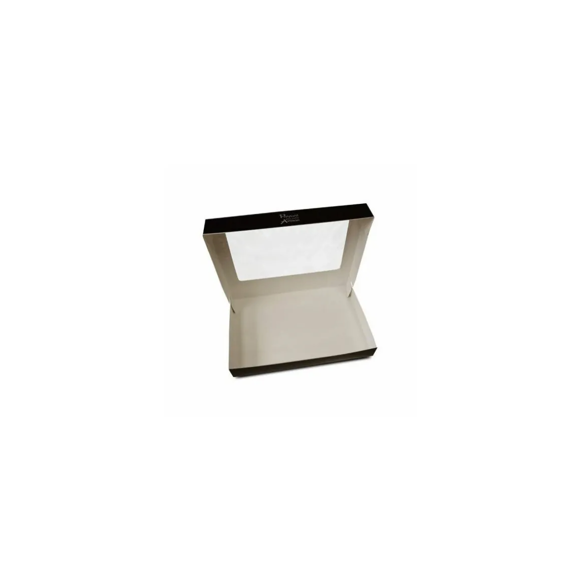 Boîte fenêtre "votre artisan" en carton noir 35 x 25 x 7 cm - par 25