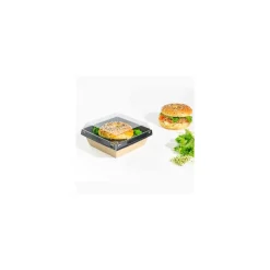Boîte Luxifood carton kraft noir 90 cl + couvercle - par 20