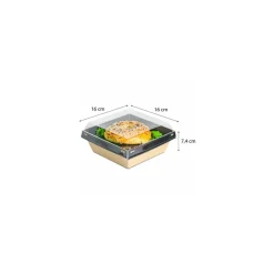 Boîte Luxifood carton kraft noir 90 cl + couvercle - par 20