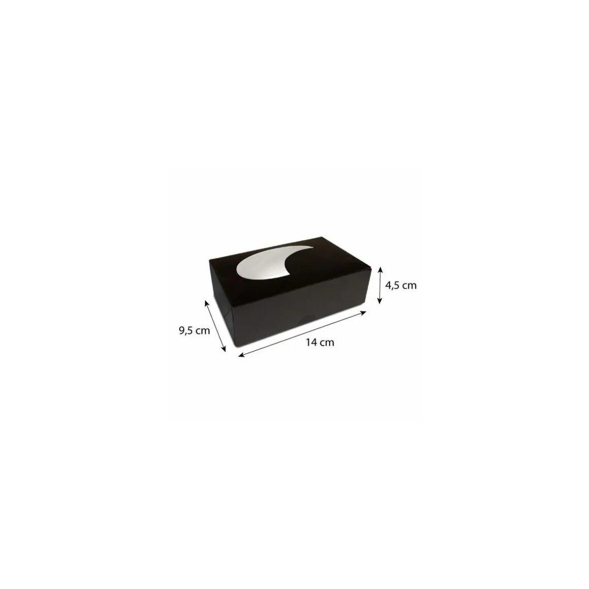 Boîte noire avec fenêtre 14 x 9,5 x 4,5 cm - par 50