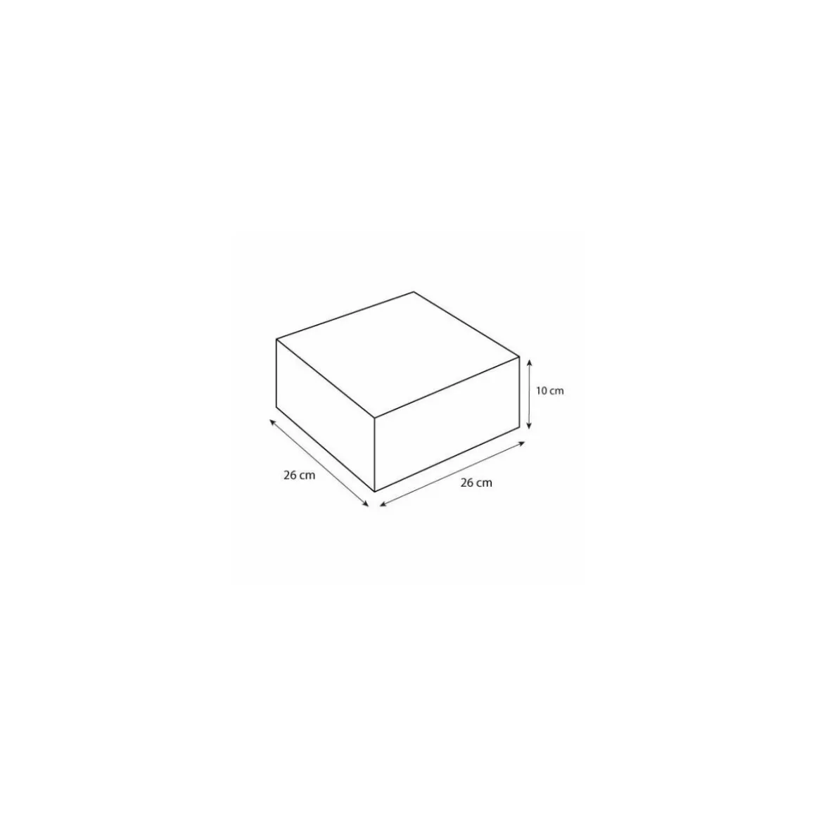 Boîte pâtissière blanche en carton 26 x 26 x 10 cm - par 50