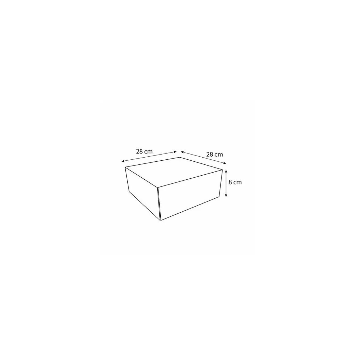 Boîte pâtissière en carton 28 x 28 x 8 cm - par 50