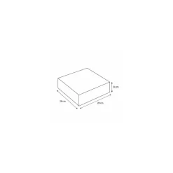 Boîte pâtissière kraft brun avec couvercle 28 x 28 x 8 cm - par 50