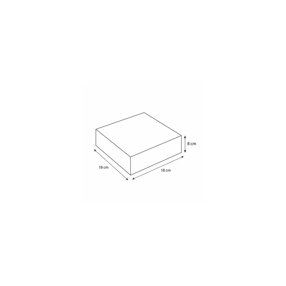 Boîte pâtissière kraft brun avec couvercle 18 x 18 x 8 cm - par 50