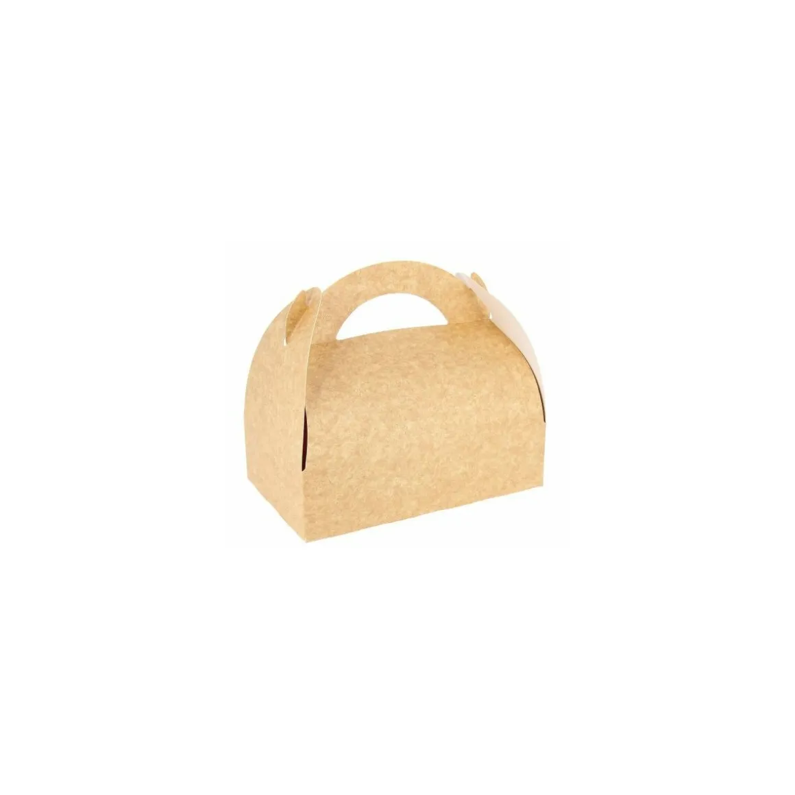Boîte pâtissière kraft brun avec poignées 17 x 10 x 6 cm - par 50