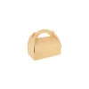 Boîte pâtissière kraft brun avec poignées 10 x 10 x 6 cm - par 50