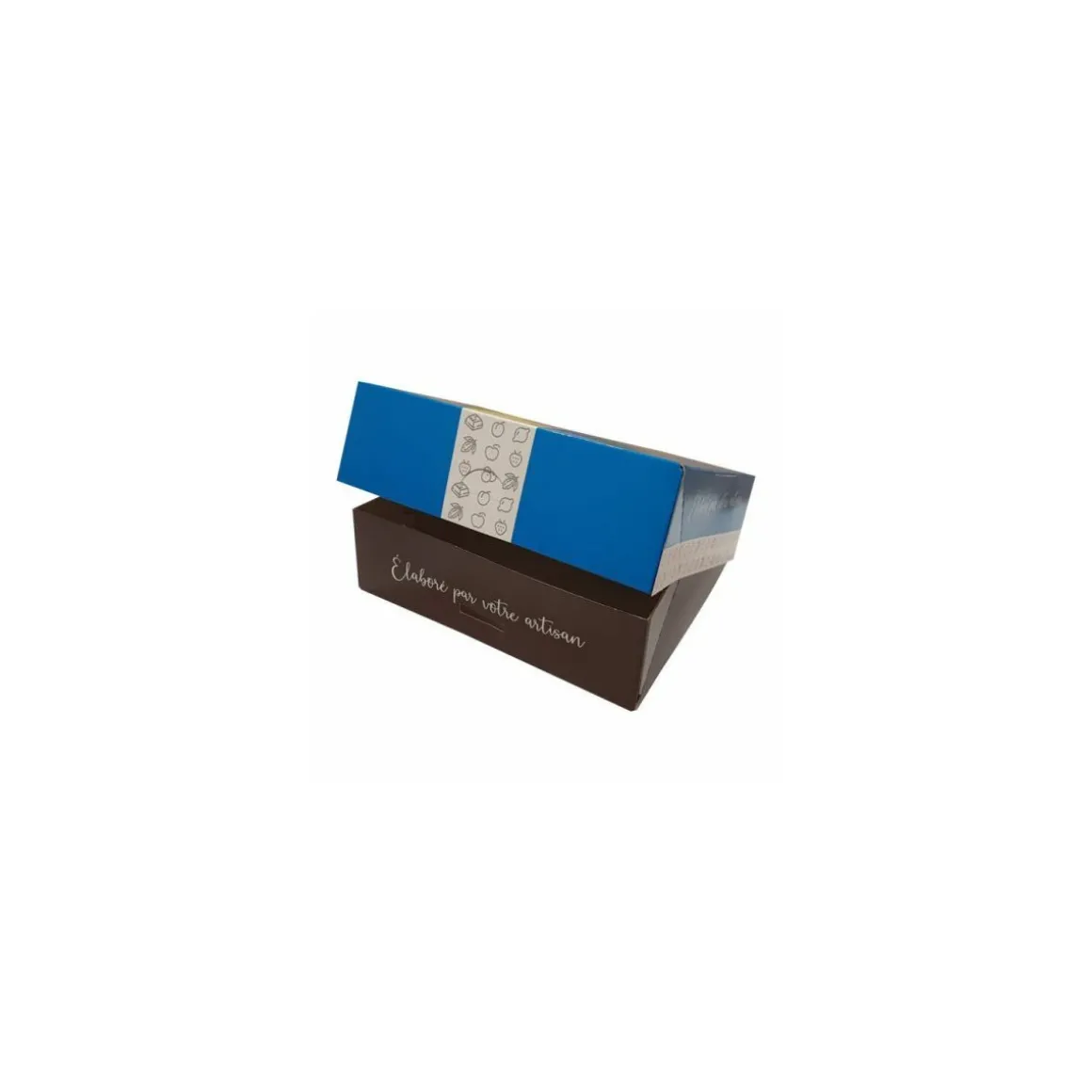 Boîte pâtissière 16 x 16 x 8 cm décor AURIOS - par 50