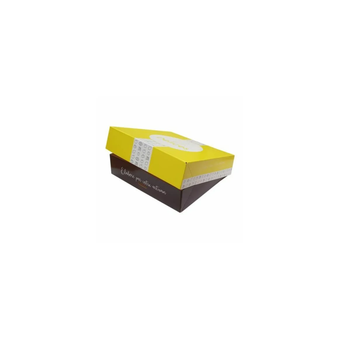 Boîte pâtissière 20 x 20 x 5 cm décor AURIOS - par 50