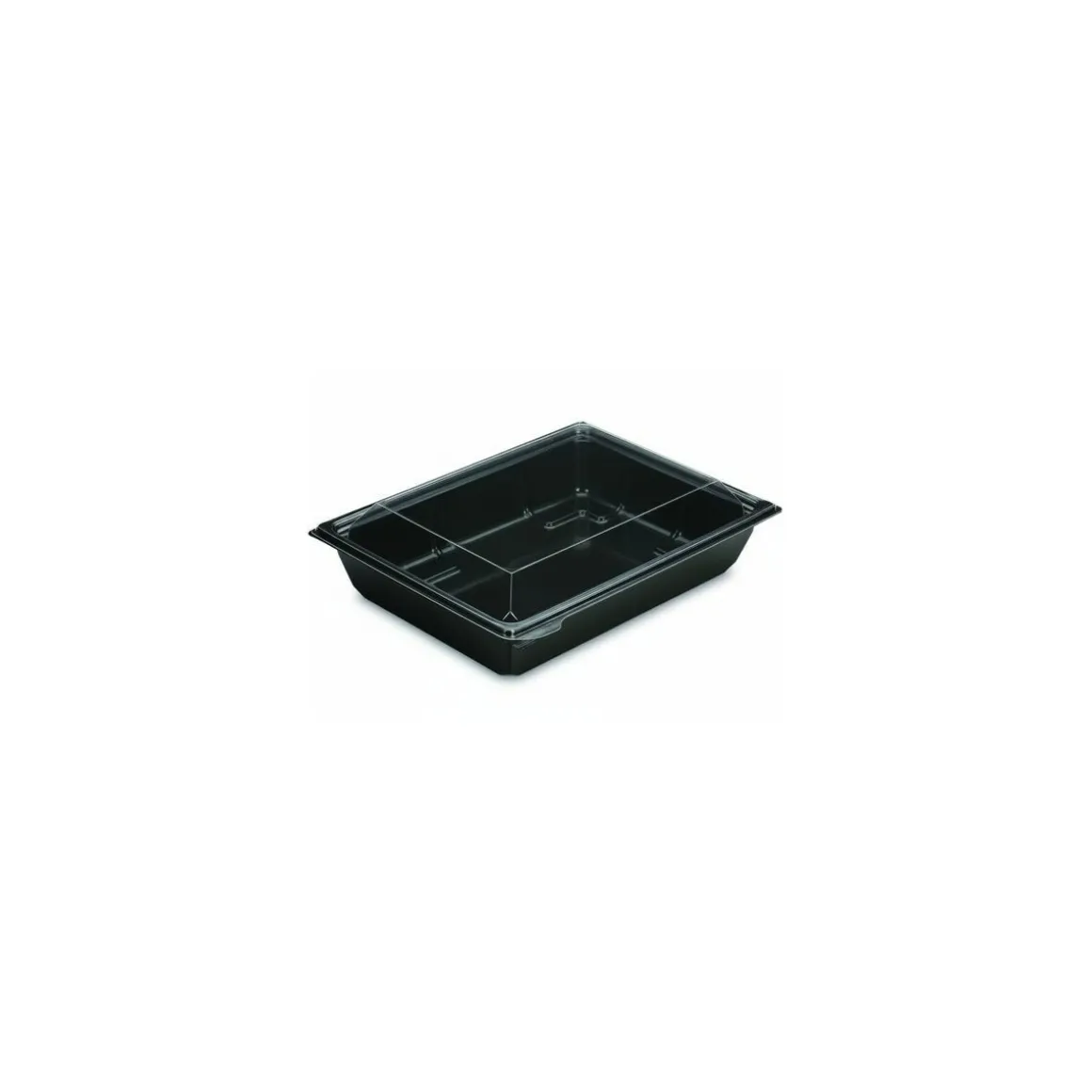 Boîte à salade plastique noire avec couvercle Freshipack 1200 ml - par 30
