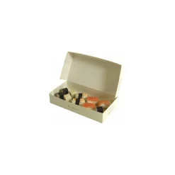 Boîte traiteur carton 3 coquilles 39 x 13 x 5 cm - par 50