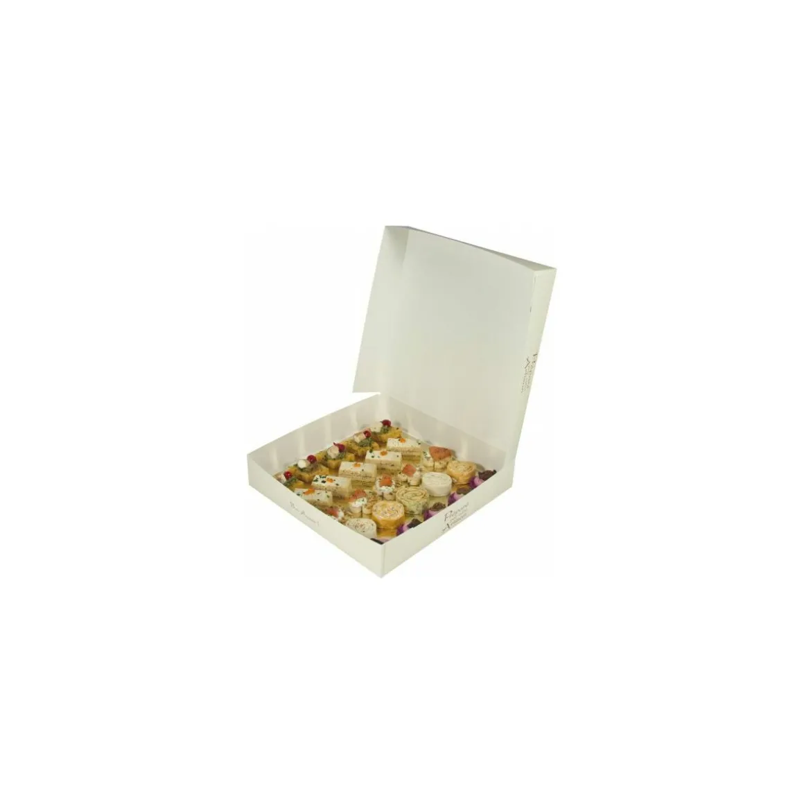 Boîte traiteur carton 4 coquilles 26 x 26 x 5 cm - par 50