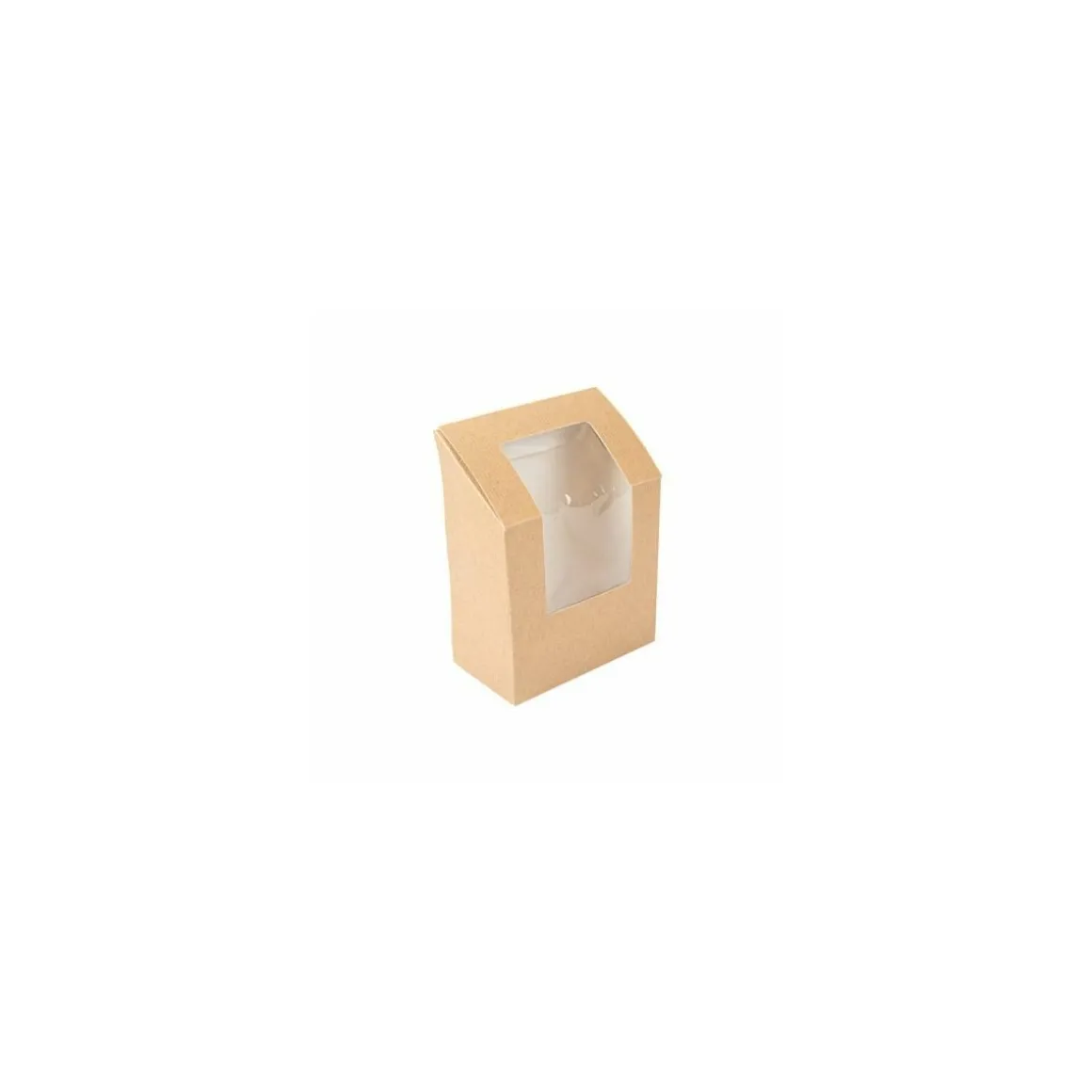 Boîte à wrap et tortilla avec fenêtre kraft brun - par 100