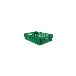 Caisse ajourée verte PEHD recyclé 60 x 40 x 14,6 cm - 27 L