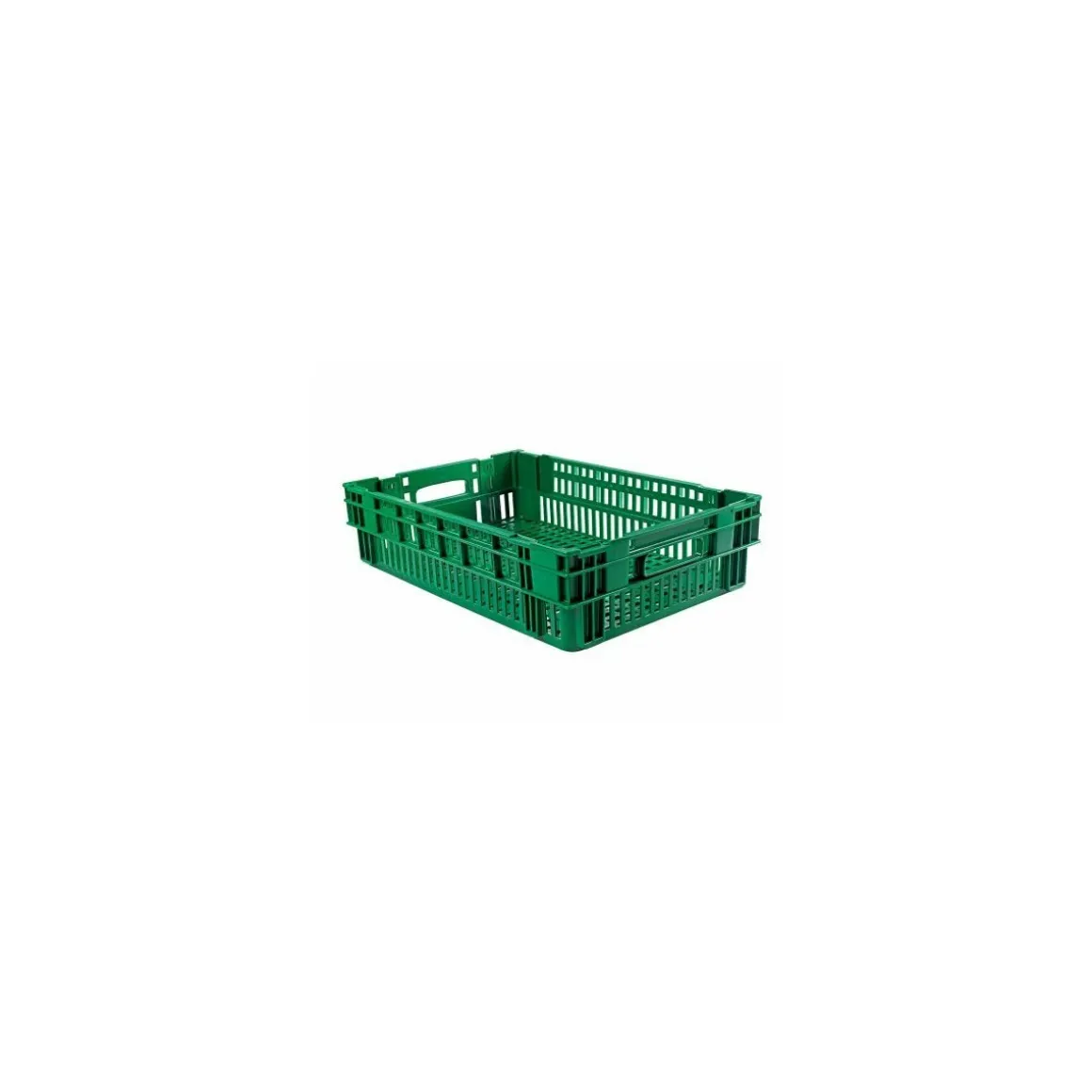 Caisse ajourée verte PEHD recyclé 60 x 40 x 14,6 cm - 27 L