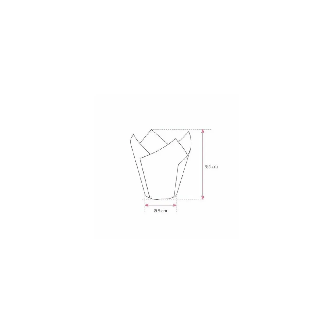 Caissette de cuisson papier brun "Tulip" 9,5 cm x 5 cm - par 200