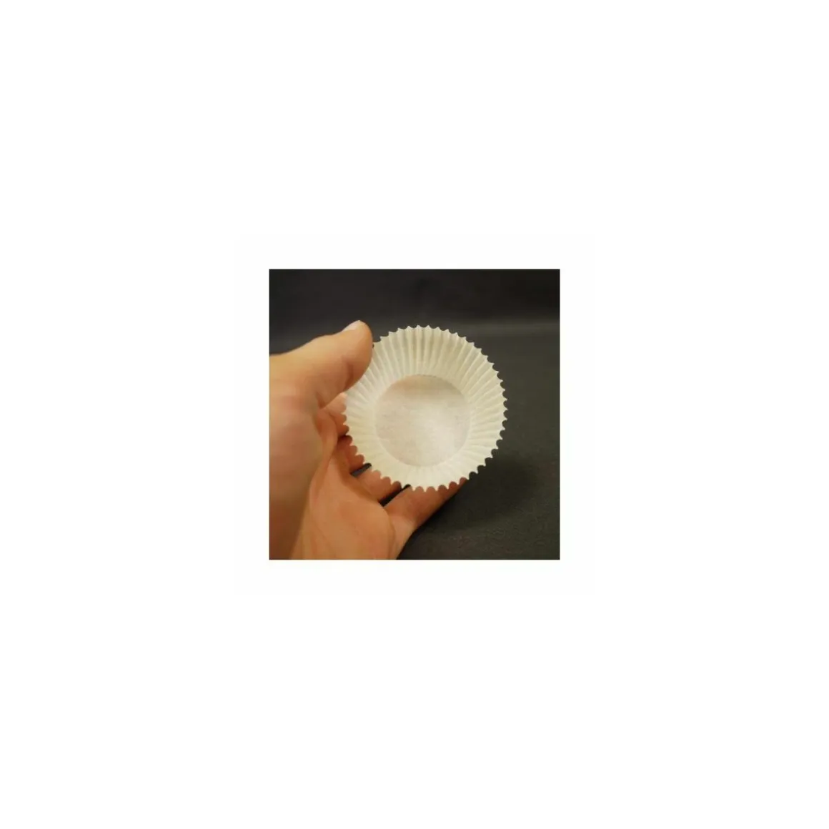 Caissette plissée ronde blanche 4,8 x 2,9 cm (n°10) - par 1000