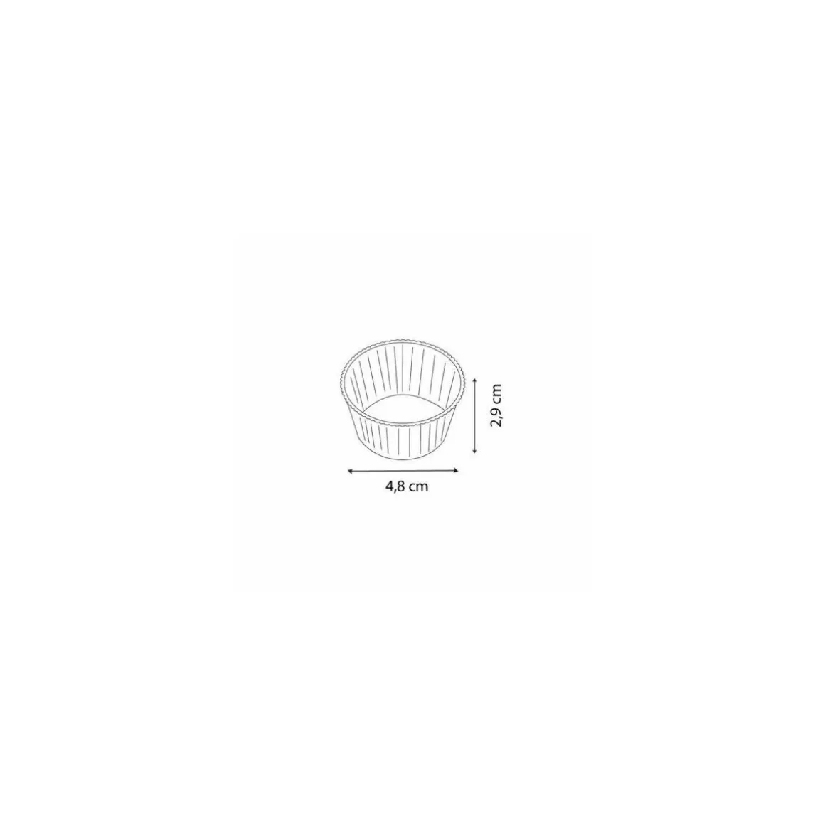 Caissette plissée ronde blanche 4,8 x 2,9 cm (n°10) - par 1000