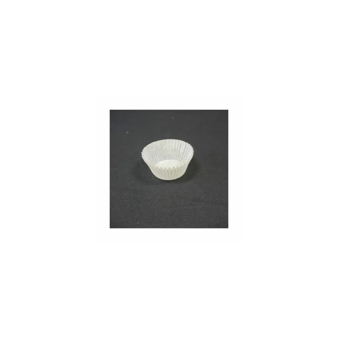 Caissette plissée ronde blanche 4 x 2,5 cm (n°8) - par 1000