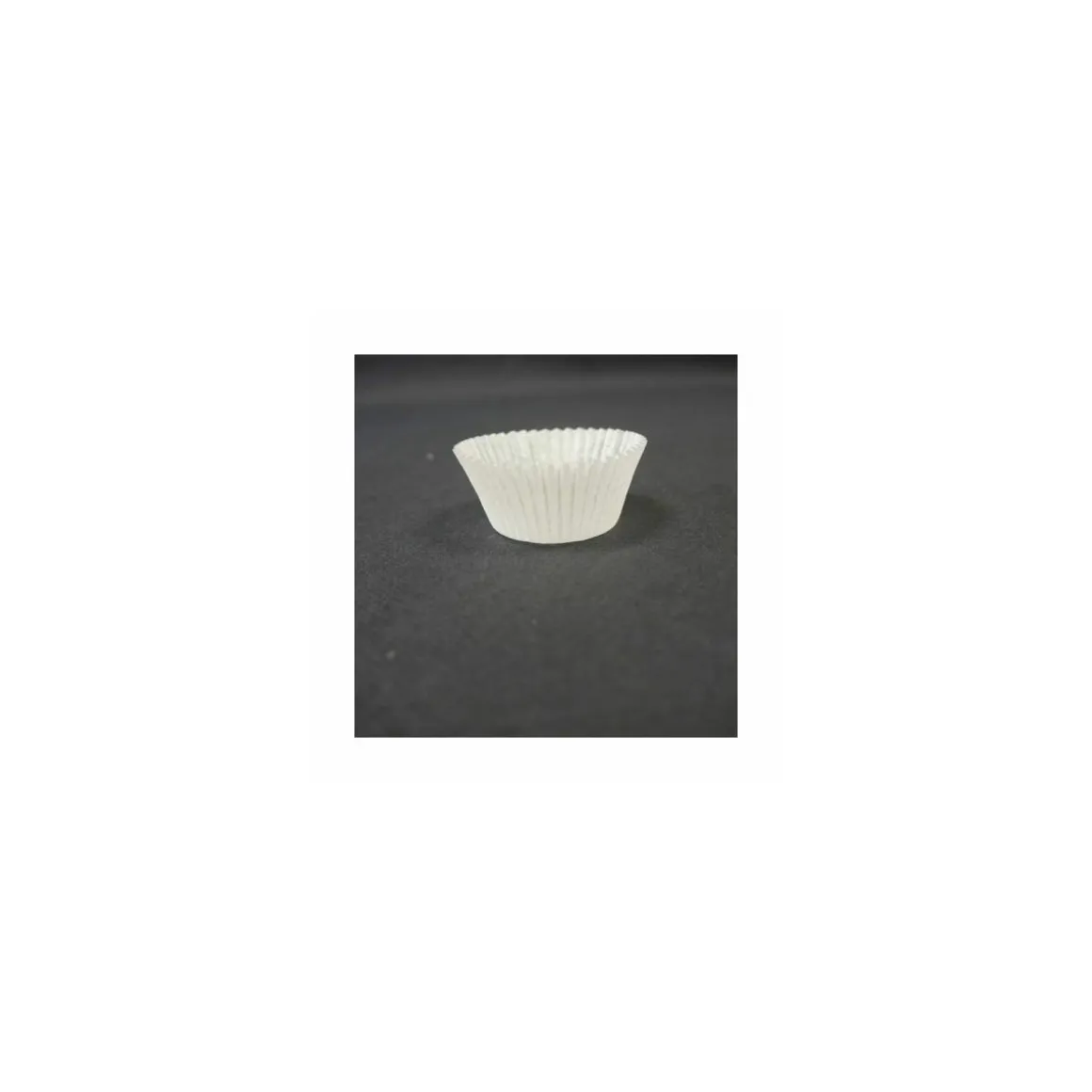 Caissette plissée ronde blanche 4 x 2,5 cm (n°8) - par 1000
