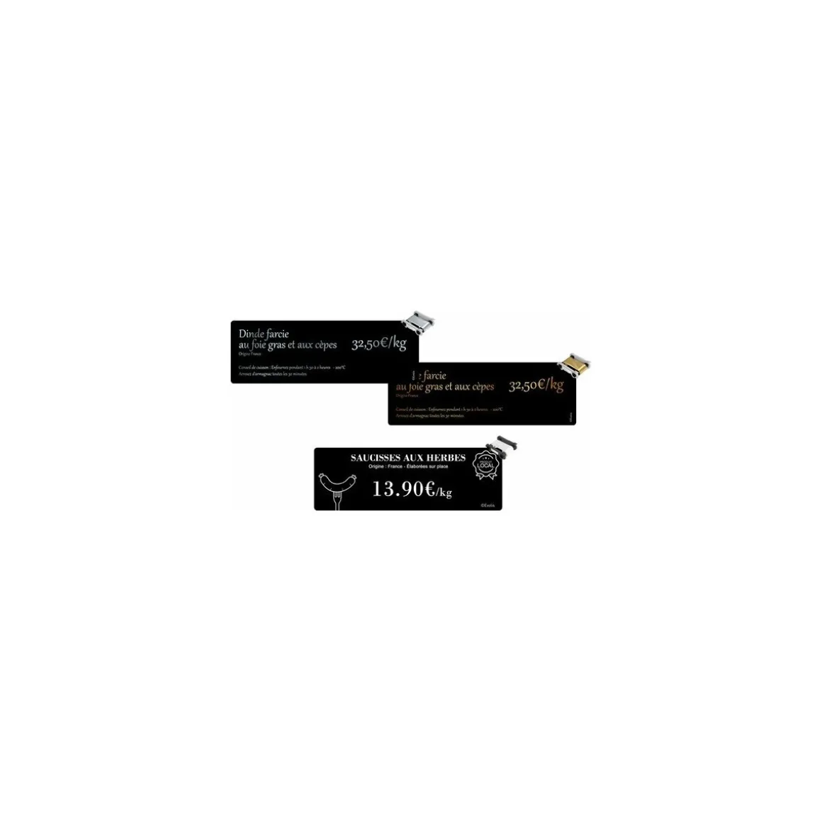 Cartes longues PVC noires Edikio Flex 5 x 15 cm - par 500
