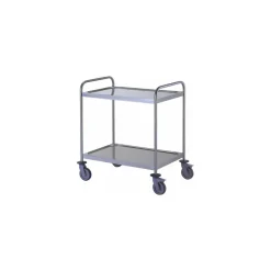 Chariot de service inox 2 niveaux 109,5 x 69,5 x 96 cm