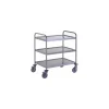 Chariot de service inox 3 plateaux 109,5 x 69,5 x 96 cm