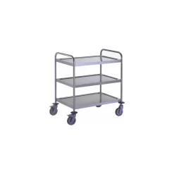 Chariot de service inox 3 plateaux 109,5 x 69,5 x 96 cm