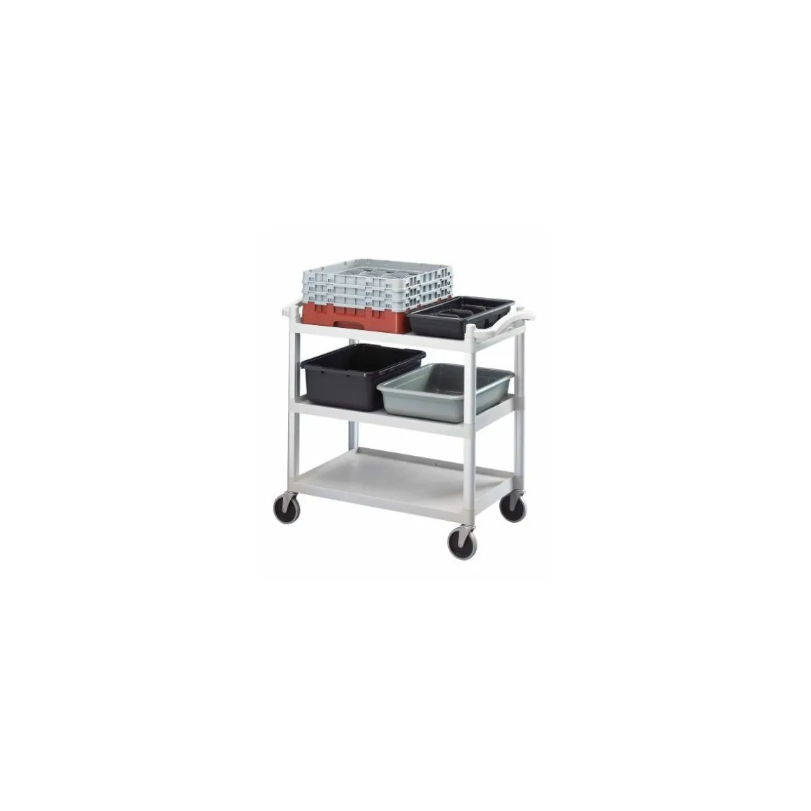 Chariot de service 3 plateaux gris