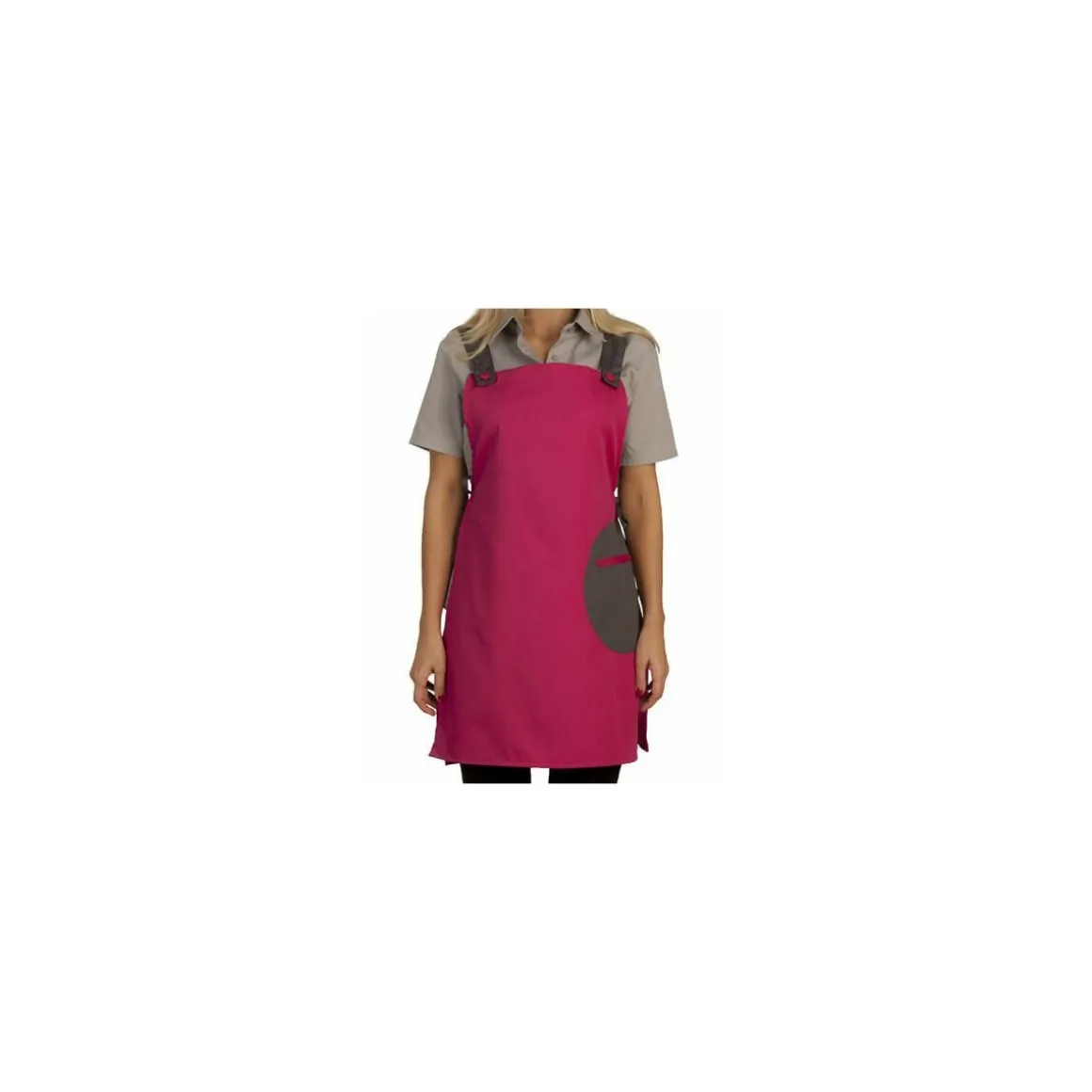 Chasuble polycoton fuchsia / gris 85 cm TU