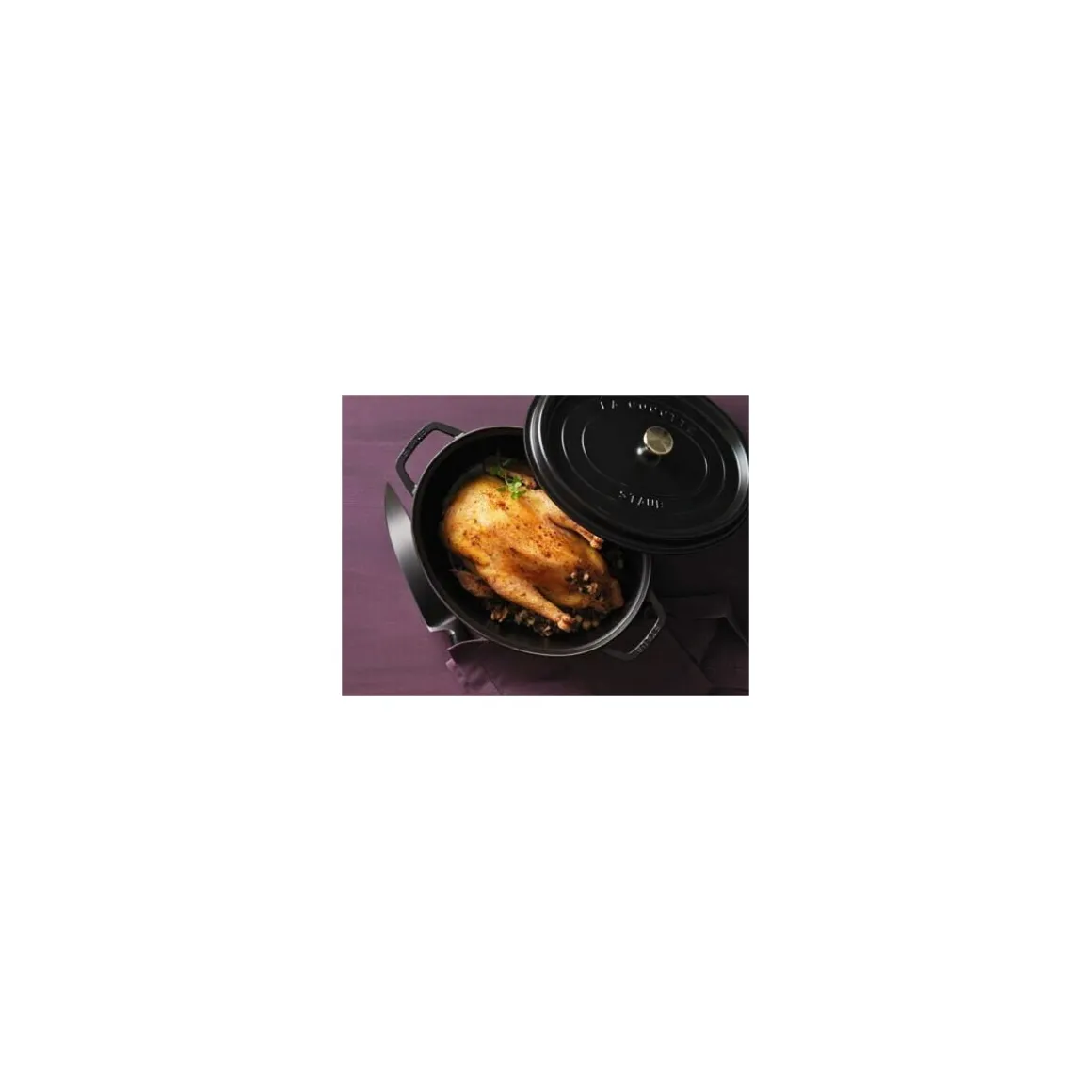Cocotte fonte ovale noire Staub ø 41 cm