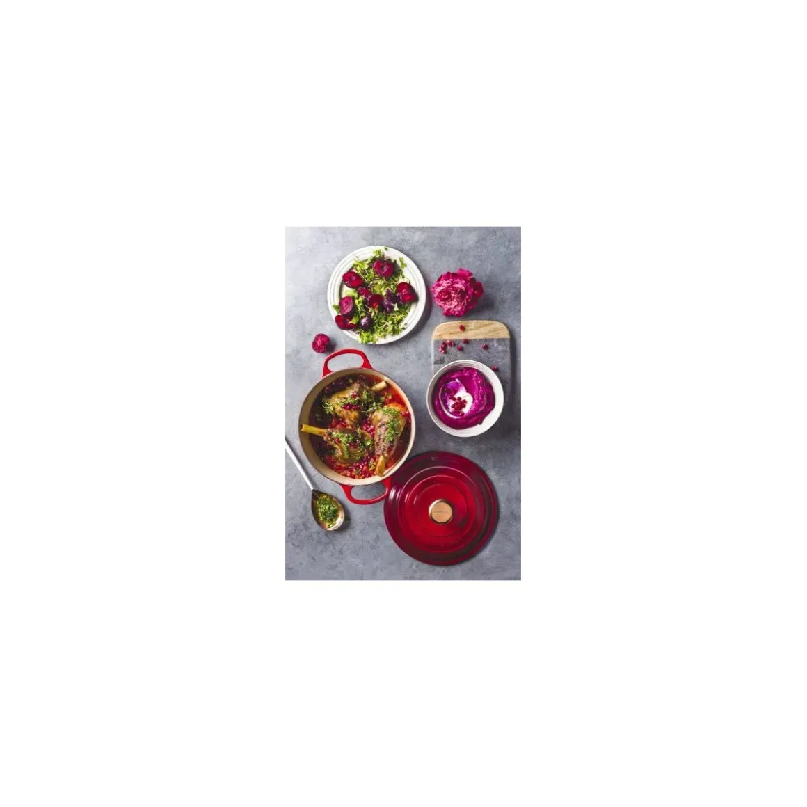 Cocotte fonte signature ronde cerise Le Creuset ø 28 cm