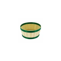 Corbeille ronde bambou bordure verte ø 22 x 10 cm - par 20