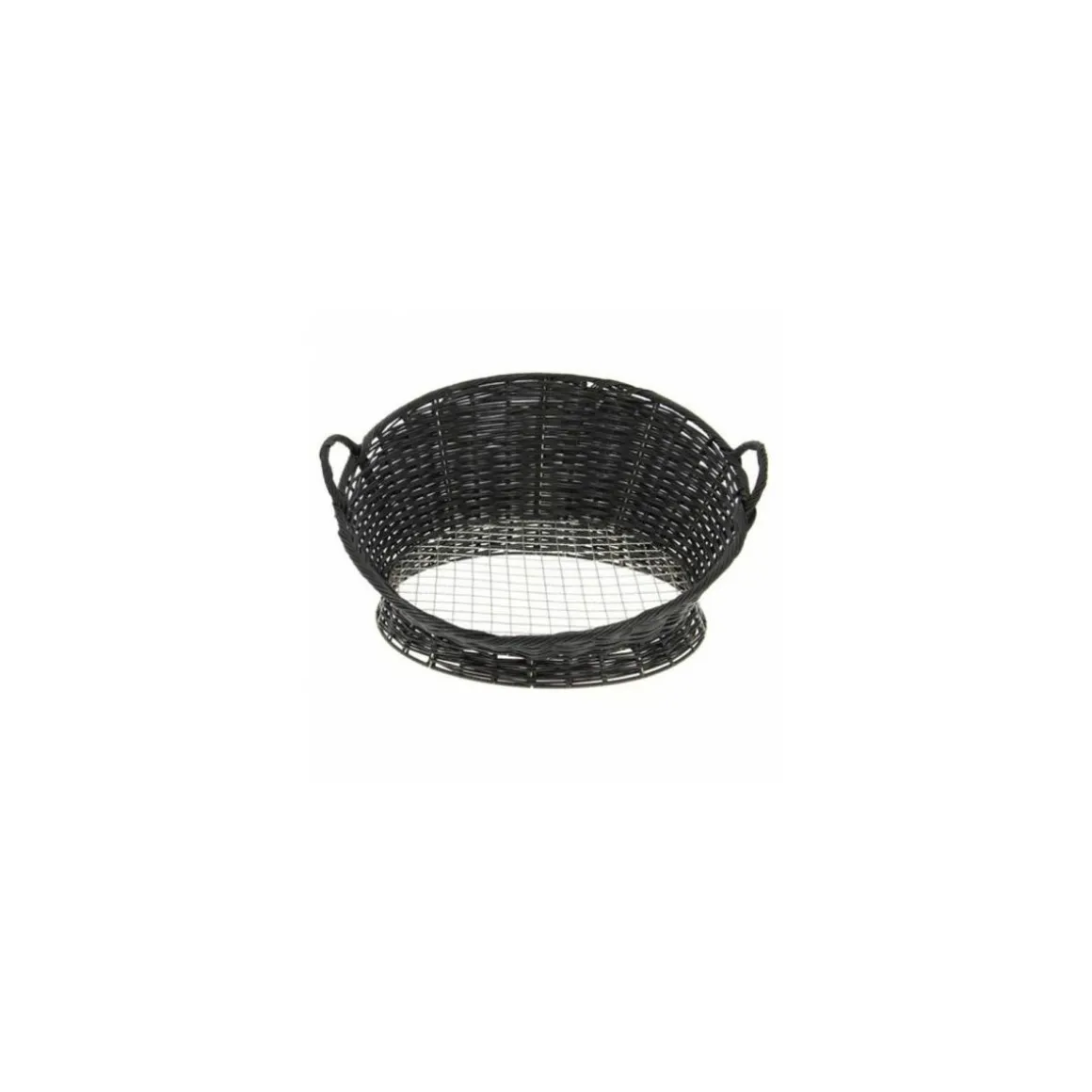 Corbeille van noire avec fond grille inox ø 46 x 26 cm
