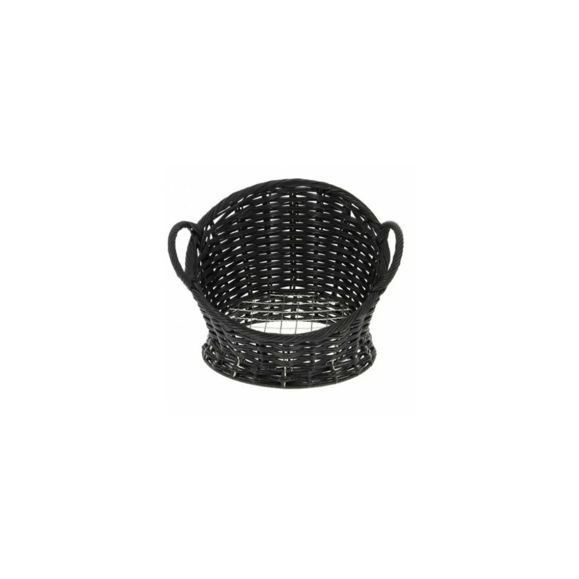Corbeille van noire avec fond grille inox ø 28 x 24 cm