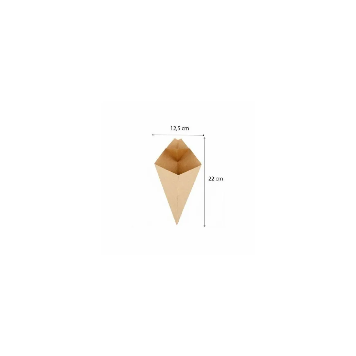Cornet à frites kraft avec languette pour sauce 100 ml - par 200