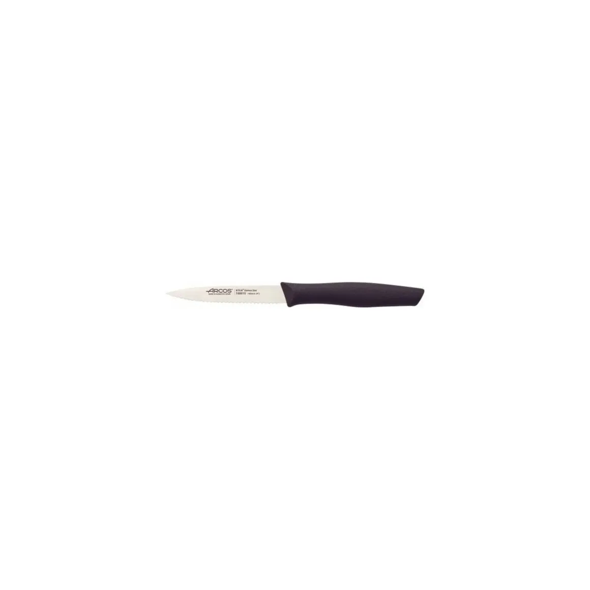 Couteau d'office souple cranté Arcos noir 10 cm